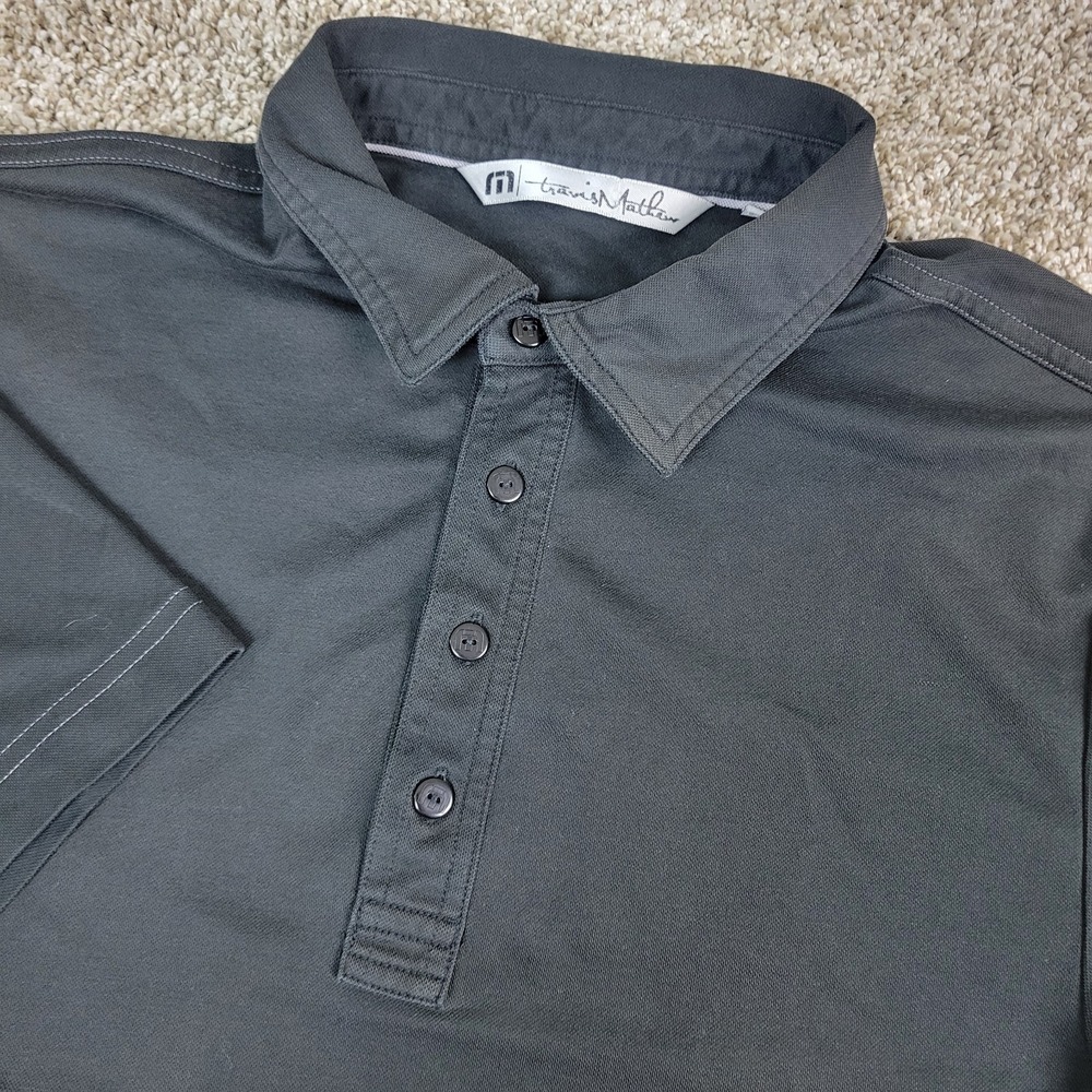 Travis Mathew Mens Small‎ Solid Black Performance Stretch Polo Short Sleeve